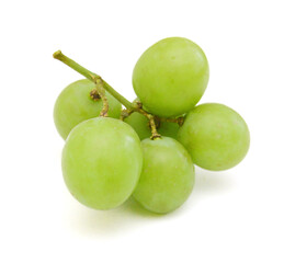 Green grape bunch isolated on white background