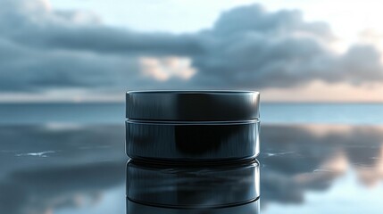 Black Cosmetic Jar Mockup