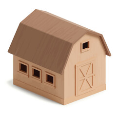 Stylized depiction of an agricultural barn showcasing rural architecture