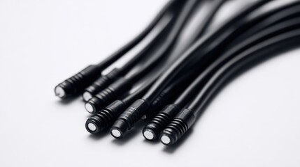 Naklejka premium Close-up of several black flexible tubes