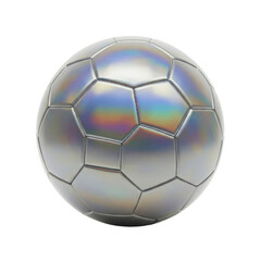 Sleek silver soccer ball for modern sports design and athletic marketing