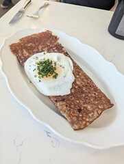 Buckwheat Crepe with Fried Egg