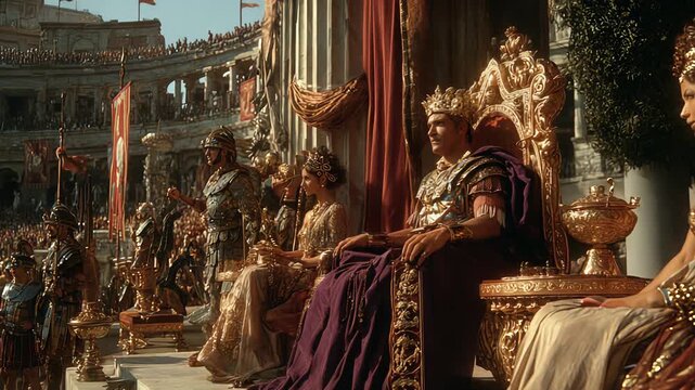 Experience the Roman Colosseums grand spectacle of royalty and gladiators