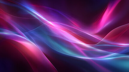 Abstract Colorful Light Waves with Vibrant Pink Purple Blue Tones in Futuristic Style