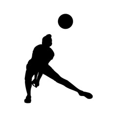 Silhouette of a Woman Playing Volleyball.