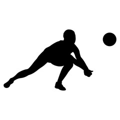 Silhouette of a Woman Playing Volleyball.