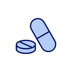 Pills icon vector. capsule icon. Drug sign and symbol