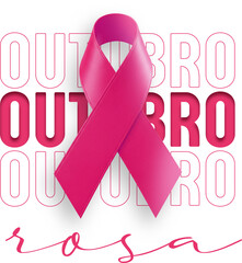 selo promocional outubro rosa mes da prevencao ao cancer de mama no brasil