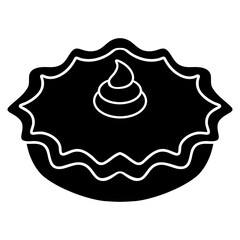 cake with cream solid icon vector