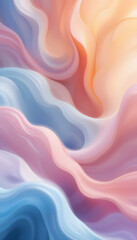 Obraz premium Abstract fluid waves in pastel colors – 3D flowing gradient background