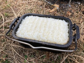 Rice cooked in a Dutch oven
