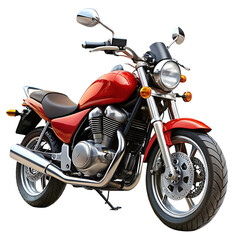 Red motorcycle with chrome accents and black background