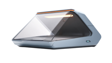 Futuristic smart health diagnostic scanner high-tech device on transparent background