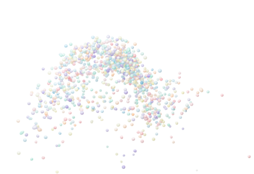 Styrofoam mini ball fly explosion, Pastel foam mini balls float explode, abstract cloud fly. styrofoam pastel mini sphere balls splash throwing in Air. White background Isolated