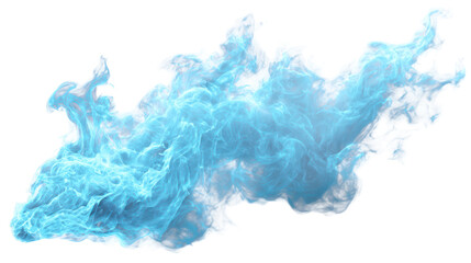 Blue Fire Flame with Soft Glow Isolated on Transparent Background