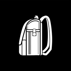 Stylish Backpack Design in Minimalist Black Illustration