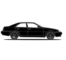 black car isolated on white