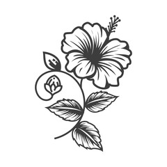 Tropical Hibiscus Clipart - Elegant Flower Vector Design
