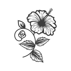 Hibiscus Illustration - Scalable Floral Clipart for Designers
