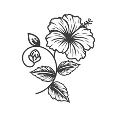 Hibiscus Flower Clipart - Vibrant Botanical Art
