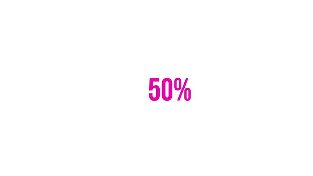 loading percentage text on white background, representing halfway progress, buffering, or update installation status, perfect for, apps, websites, and digital loading screens.