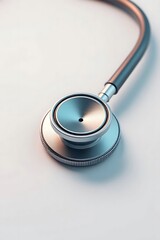 Professional stethoscope detail captures modern medical diagnostic tool, symbolizing healthcare, wellness, and expert care in a clean, bright setting.