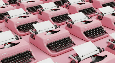  patterns of old vintage typewriters with white sheets