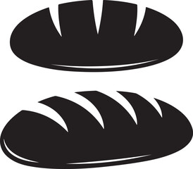Black and white illustration of fresh bread, vector design element