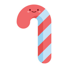 Flat Style Christmas Candy Cane Illustration
