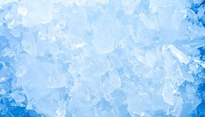 Realistic frosty ice texture with cold blue tones and crystal details, AI generated for winter themes.