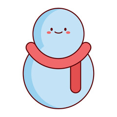 Christmas Snowman Character Flat Illustration