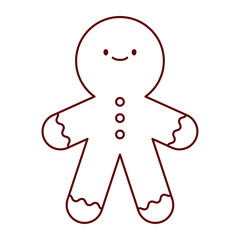 Gingerbread Man Flat Christmas Icon