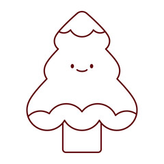 Flat Style Christmas Tree Vector Illustration