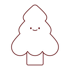 Flat Style Christmas Tree Vector Illustration