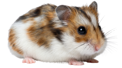 Curious Hamster Portrait: A charming, close-up portrait of a delightful hamster, showcasing its inquisitive expression and endearing features in a perfect display of cuteness.