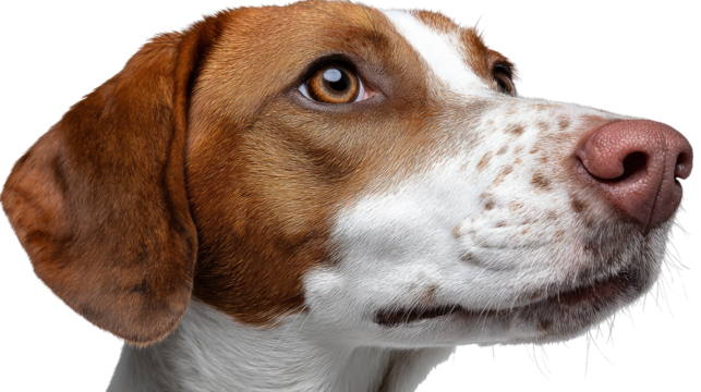Loyal Gaze: A close-up shot of a handsome dog's face, showcasing its expressive eyes and endearing features, captured with striking detail.