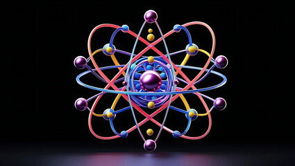 atom model on black
