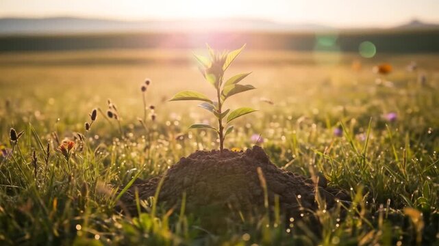 Sunrise Sapling: A New Beginning in Nature's Embrace