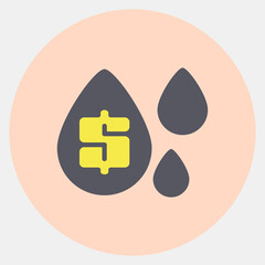 Icon oil price. Oil Industry elements. Icon in color mate style.