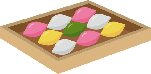 추석 송편 떡 일러스트