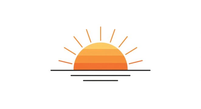 Radiant sunrise over calm water with gentle waves, evoking hope and new beginnings for a peaceful morning