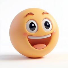 Fototapeta premium Clay emotion smile character icon happy character, isolated white