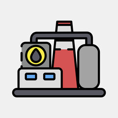 Icon refinery. Oil Industry elements. Icon in filled line style.