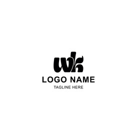 Creative WK logo design, Letter WK logo design vector template