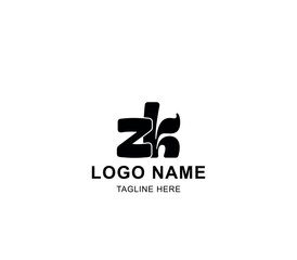 Creative ZK logo design, Letter ZK logo design vector template