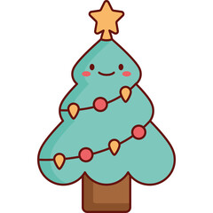 Decorative Christmas Tree Icon Design Set