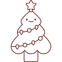 Decorative Christmas Tree Icon Design Set