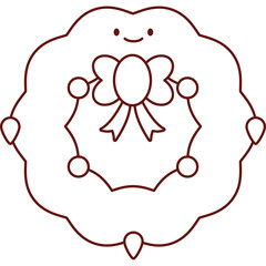 Traditional Green Wreath in Flat Style