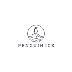 Penguin ice logo with a cool and playful style for fresh, fun branding.