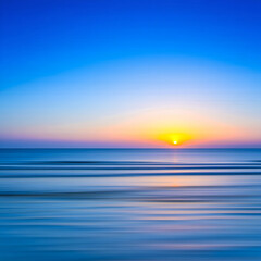 Fototapeta premium Abstract Sunset Over Ocean with Vibrant Sky and Calm Waves